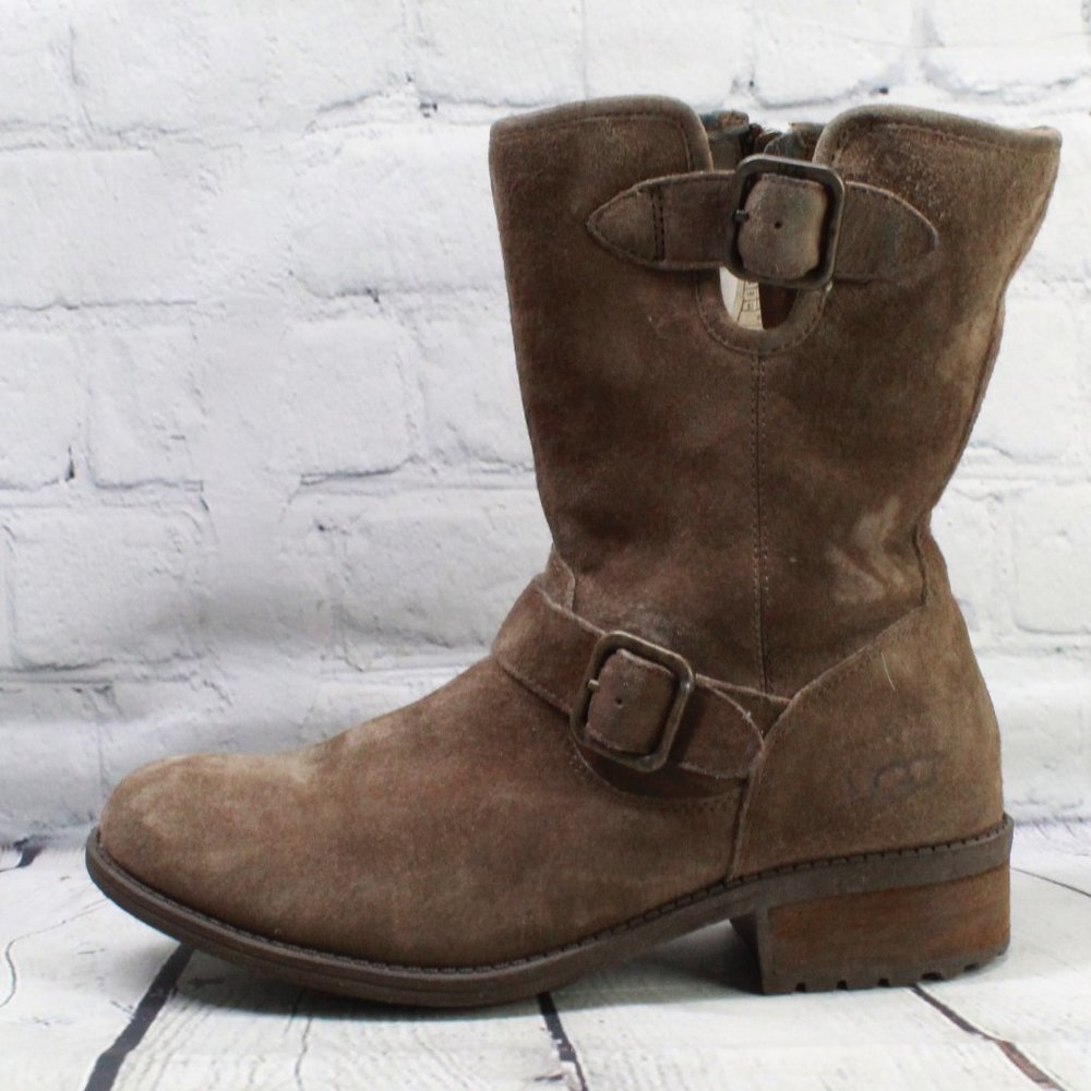 UGG Insulated Zip Winter Ankle Boots Size 6.5 - Picture 1 of 9